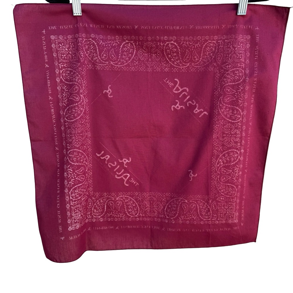 Alisal Ranch Resort Bandana Burgundy Paisley Solvang California Santa Ynez Scarf - Picture 5 of 8